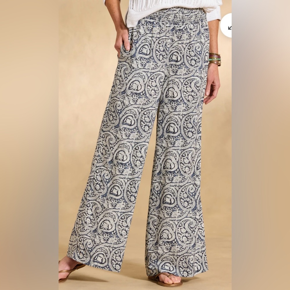 Loft Black and White Print Wide Leg Pants Size 12